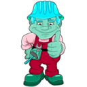 download Blue Worker clipart image with 135 hue color