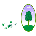 download Oval Tree Landscape 2 clipart image with 45 hue color