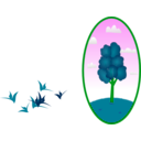 download Oval Tree Landscape 2 clipart image with 90 hue color