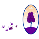 download Oval Tree Landscape 2 clipart image with 180 hue color