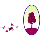 download Oval Tree Landscape 2 clipart image with 225 hue color