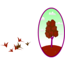 download Oval Tree Landscape 2 clipart image with 270 hue color