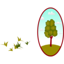 download Oval Tree Landscape 2 clipart image with 315 hue color