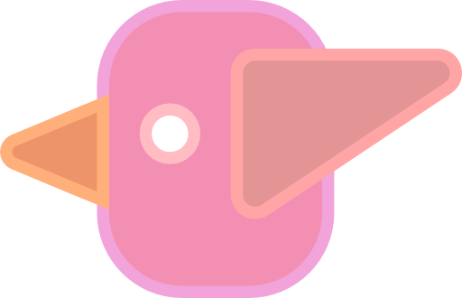 Abstract Cute Simple Cartoon Bird