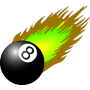 download 8ball With Flames clipart image with 45 hue color