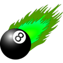 download 8ball With Flames clipart image with 90 hue color