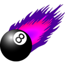 download 8ball With Flames clipart image with 270 hue color