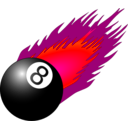 download 8ball With Flames clipart image with 315 hue color