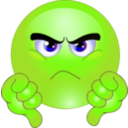 download Grumpy Smiley Emoticon clipart image with 45 hue color