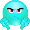 download Grumpy Smiley Emoticon clipart image with 135 hue color