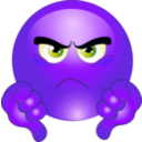download Grumpy Smiley Emoticon clipart image with 225 hue color