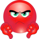 download Grumpy Smiley Emoticon clipart image with 315 hue color