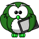 download Owl With Ebook Reader clipart image with 90 hue color
