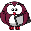 download Owl With Ebook Reader clipart image with 315 hue color