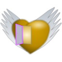 download Flying Heart clipart image with 45 hue color