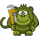 download Cartoon Monkey With Wrench clipart image with 45 hue color