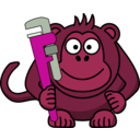 download Cartoon Monkey With Wrench clipart image with 315 hue color