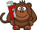 Cartoon Monkey With Wrench