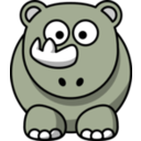 download Cartoon Rhino clipart image with 225 hue color