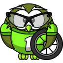 download Owl Cyclist clipart image with 45 hue color