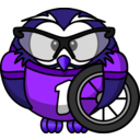 download Owl Cyclist clipart image with 225 hue color