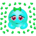 download In Love Girl Smiley Emoticon clipart image with 135 hue color
