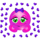 download In Love Girl Smiley Emoticon clipart image with 270 hue color