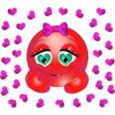 download In Love Girl Smiley Emoticon clipart image with 315 hue color