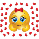 download In Love Girl Smiley Emoticon clipart image with 0 hue color