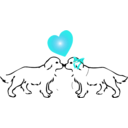 download Dog In Love clipart image with 180 hue color