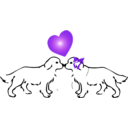 download Dog In Love clipart image with 270 hue color