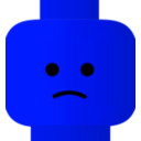 download Lego Smiley Sad clipart image with 180 hue color