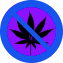 download No Cannabis clipart image with 225 hue color