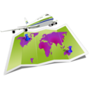 download Travel Map clipart image with 225 hue color