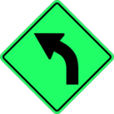 download Sign Turn Left clipart image with 90 hue color