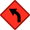 download Sign Turn Left clipart image with 315 hue color
