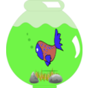 download Fish In A Bowl clipart image with 270 hue color