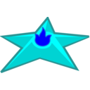 download Star clipart image with 180 hue color