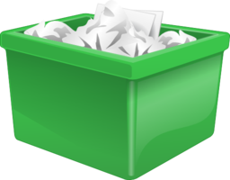 Green Plastic Box Filled With Paper