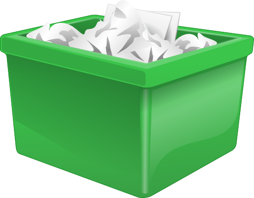 Green Plastic Box Filled With Paper