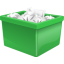 Green Plastic Box Filled With Paper