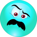 download Angry Man Mustache Smiley Emoticon clipart image with 135 hue color