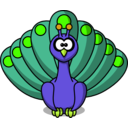 download Cartoon Peacock clipart image with 45 hue color