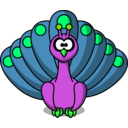 download Cartoon Peacock clipart image with 90 hue color