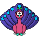 download Cartoon Peacock clipart image with 135 hue color