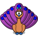 download Cartoon Peacock clipart image with 180 hue color