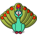 download Cartoon Peacock clipart image with 315 hue color