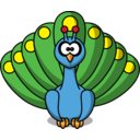 download Cartoon Peacock clipart image with 0 hue color