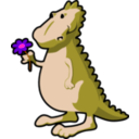 download Dragon With Flower clipart image with 270 hue color