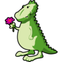 download Dragon With Flower clipart image with 315 hue color